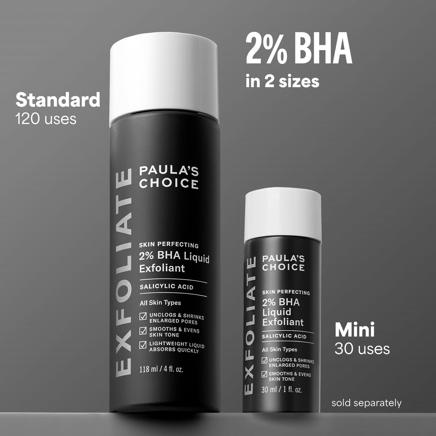 Paula's Choice SKIN PERFECTING 2% BHA Liquid Exfoliant with Salicylic Acid, Facial Polish for Enlarged Pores, Wrinkles & Fine Lines, Suitable for Blackhead-Prone Skin, Fragrance-Free