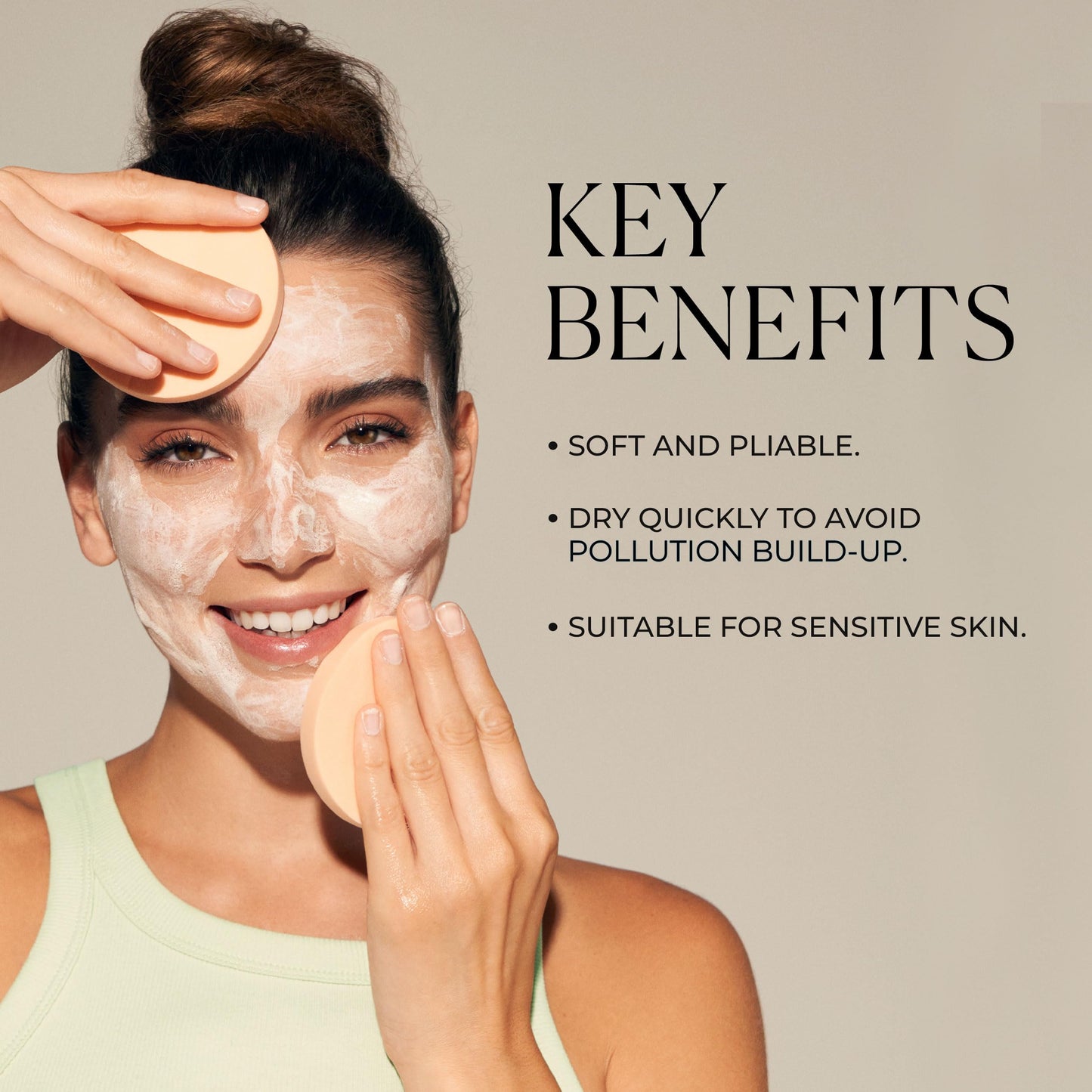 Natura Bissé Cleansing Sponges, Soft Pliable Facial Cleansing Sponges, 2 ct