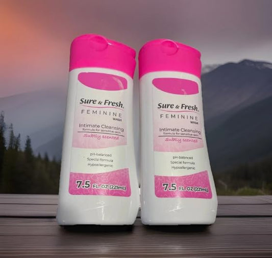 (2 Ct) Sure & Fresh Feminine Wash Intimate Cleansing Subtly Scented 7.5 fl oz