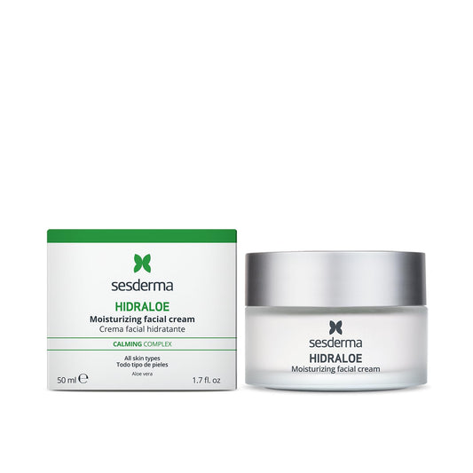 Sesderma Hidraloe Moisturizing Facial Cream with Aloe Vera & Shea Butter – Daily Hydration & Soothing Moisturizer for Sensitive & Dry Skin | 1.7 fl oz