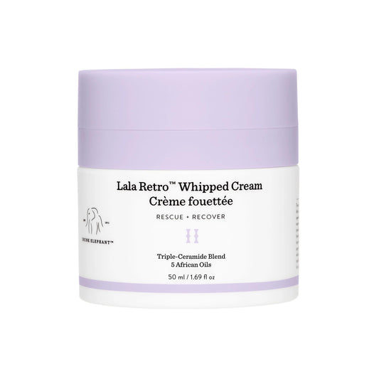 Drunk Elephant Lala Retro Whipped Cream - Ceramide Moisturizer - Clean Clinical Skincare - Cruelty-Free - Dermatologist-Tested - Free of Essential Oils, Silicones, and Fragrance