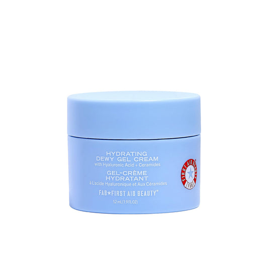 First Aid Beauty - Hydrating Dewy Gel Cream, Lightweight Oil-Free Facial Moisturizer with Hyaluronic Acid and Ceramides, Helps Reduce Excess Oil Build Up & Improve Skins Hydration, 1.9 FL oz