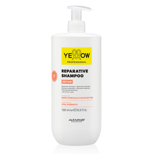 ALFAPARF MILANO Yellow Professional Repair Reparative Shampoo for Damaged Hair - Powered By Bond Complex & Cacao Butter - Designed For Vital Strength
