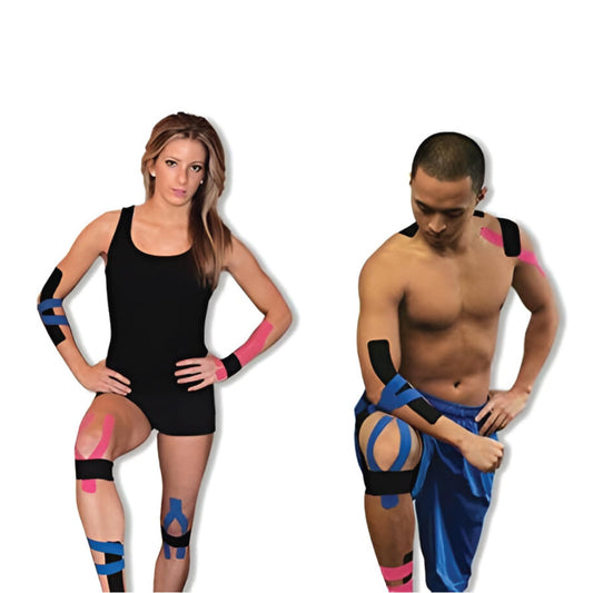 Pro-Tec Athletics Kinesiology Tape, Pre-Cut Strips for Muscle Tightness, Soft Tissue Support, Circulation, Reduced Fatigue