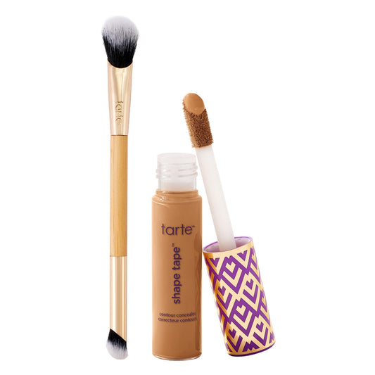 tarte shape tape concealer & brush – Instant Full Coverage for Under Eye, Dark Circles, Fine Lines, Redness & Discoloration, Dermatologist-Tested, Vegan, Cruelty Free