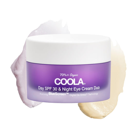 COOLA Organic Day and Night Eye Cream Face Moisturizer with SPF 30, Dermatologist Tested Face Sunscreen with Plant-Derived BlueScreen Digital De-Stress Technology, 0.8 Fl Oz