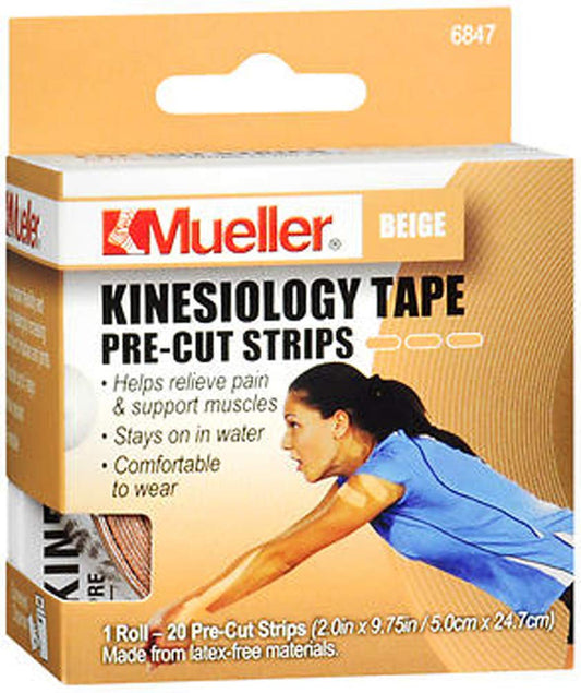 Mueller Kinesiology Tape, IStrips, Beige, 2", 20 Strips/Roll
