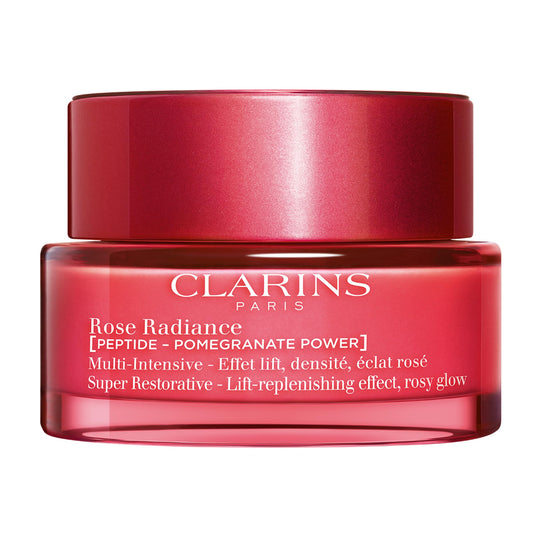 Clarins Super Restorative Rose Radiance Face Moisturizer | 2-in-1 Anti Aging + Radiance Boosting Day Cream for Mature Skin | Contains Radiance Peptides for a Rosy Glow| All Skin Types | 1.7 Ounces
